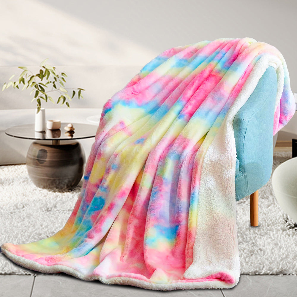 Double Sided High Quality Fluffy Soft Warm Blanket| Rainbow