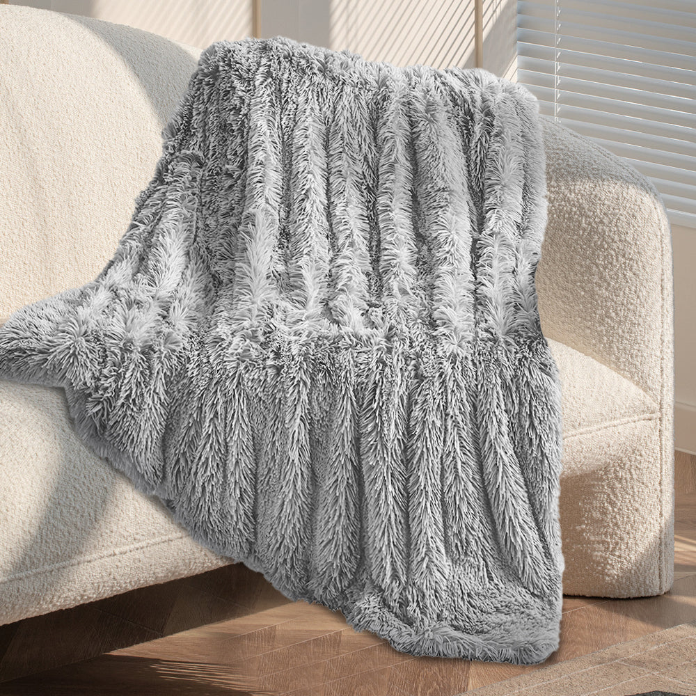 Fluffy Fur Blanket | Grey