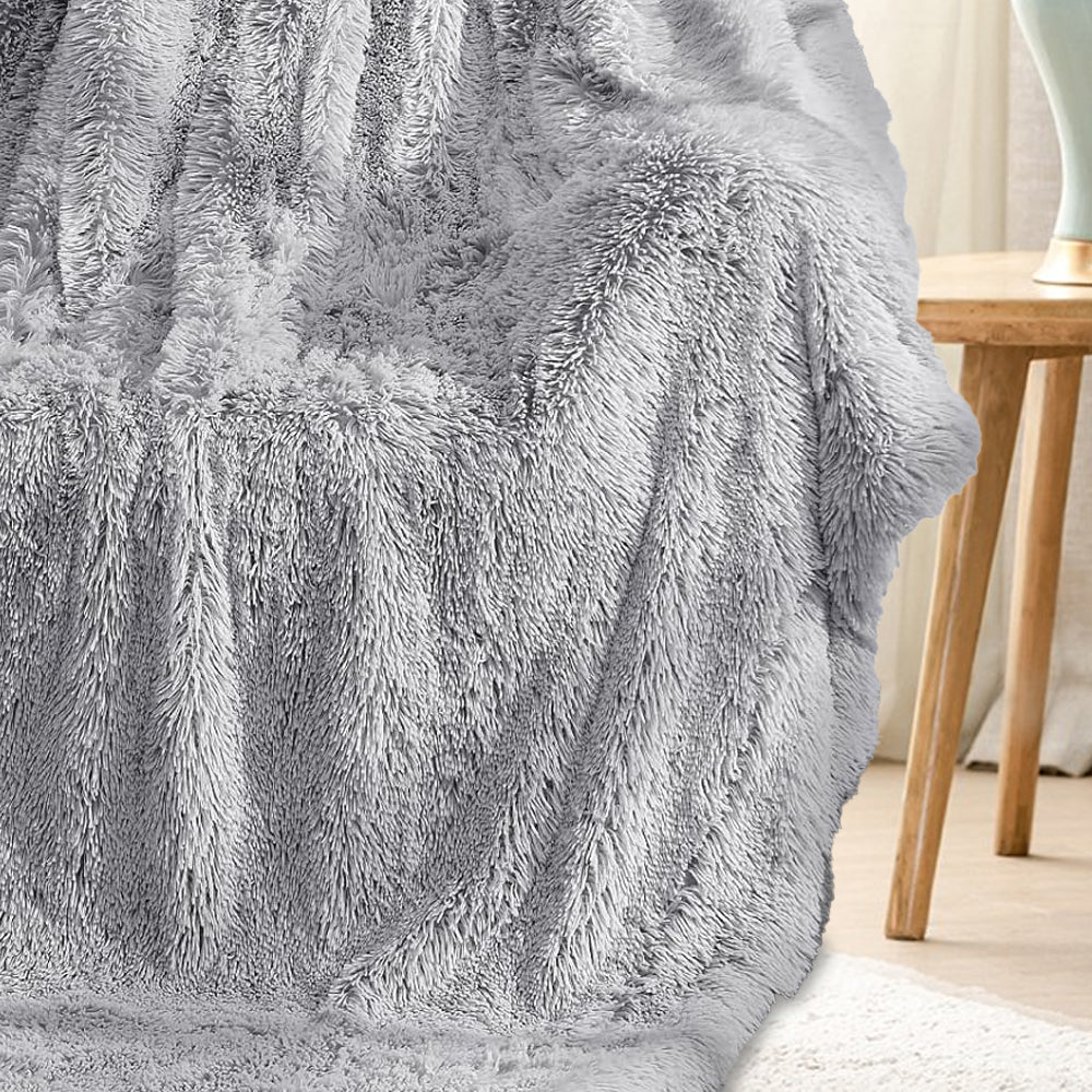 Fluffy Fur Blanket | Grey