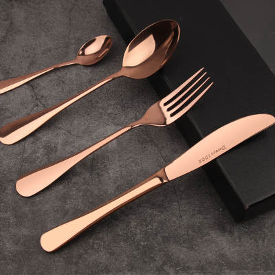 16 Piece Rose Gold Flatware Set, Stainless Steel, Service for 4