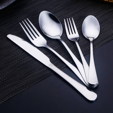 16 Piece Silver Flatware Set, Stainless Steel, Service for 4